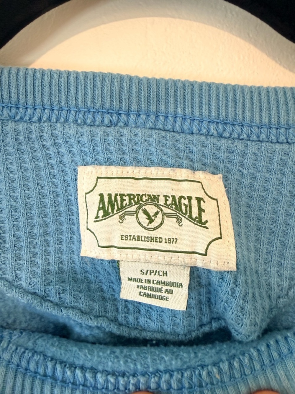 American Eagle Blue Crewneck Sweatshirt S/PCH Vintage Vibes Cozy - Picture 7 of 7